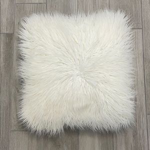 Fluffy White Accent Pillow
